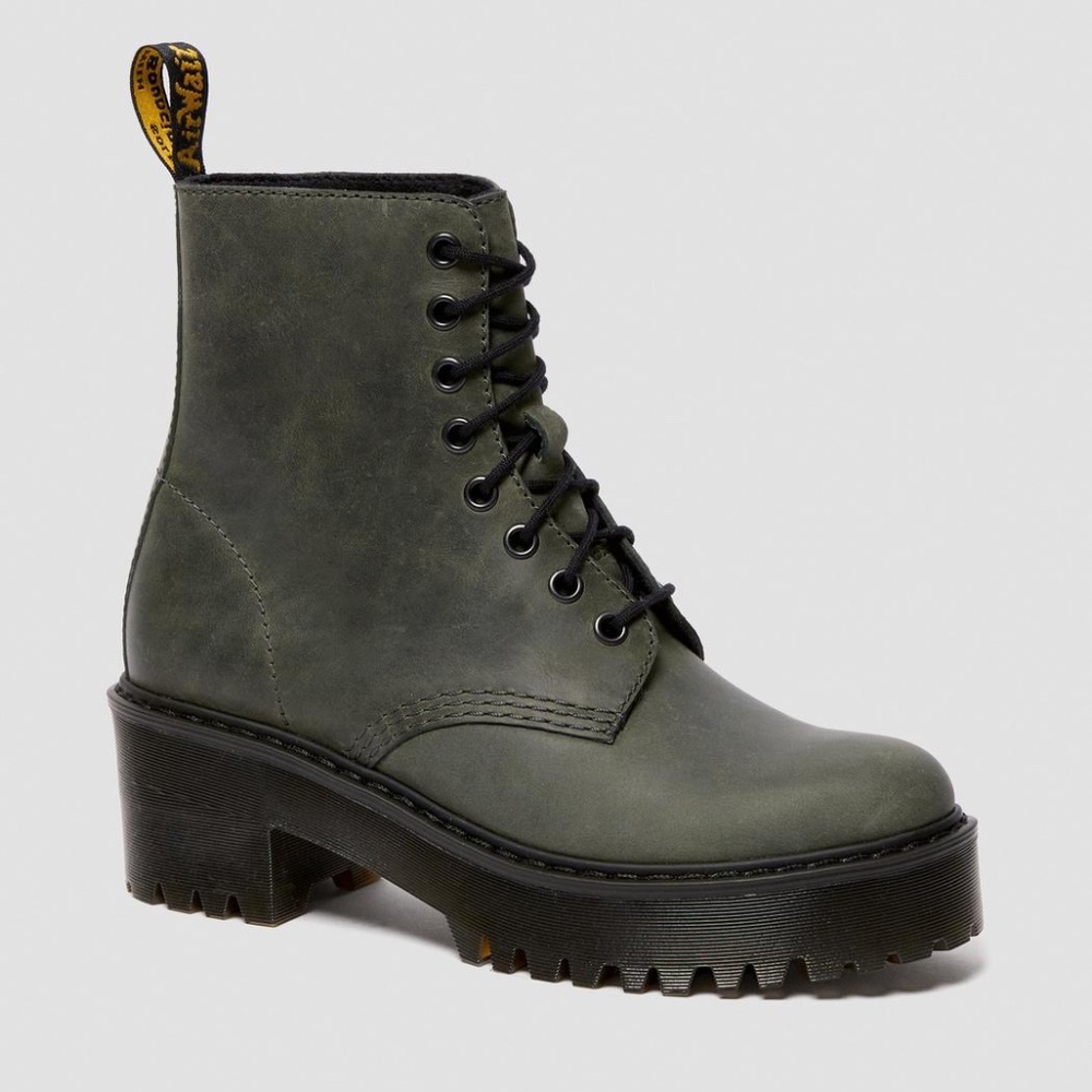 Dr. Martens Women's Shriver Hi Quad Retro Platform Slate Moldova Leather US 8